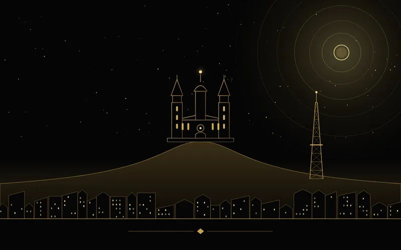 Illustration de Lyon : la basilique de Fourvière au-dessus des toits du Vieux Lyon